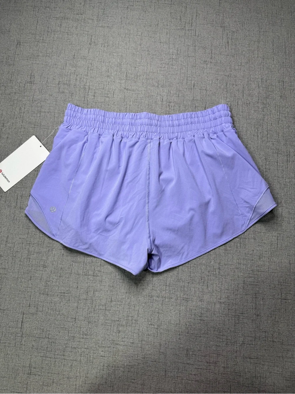 Lululemon Hottie Hot High Rise Athletic Shorts Lilac Smoke Size 12 NWT